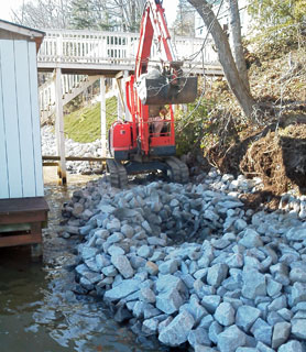 Rip-Rap Installation Lake Gaston