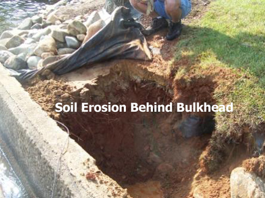 Soil Erosion Control VA & NC Behind Bulkhead