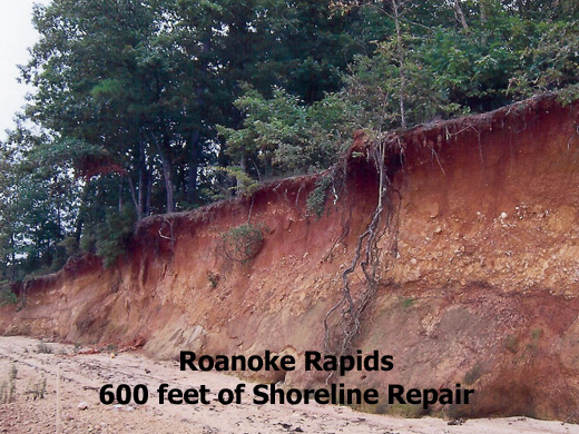 Shoreline Erosion Roanoke Rapids Lake