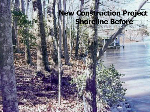 Securing Shorelines of Lake Gaston - New construction on Lake Gaston requires erosion control services