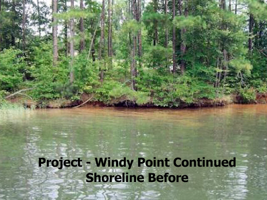 Before adding Rip-rap to Lake Gaston Shorelines