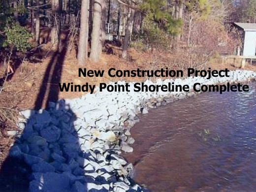 After adding Rip-rap to Windy Point shoreline on Lake Gaston